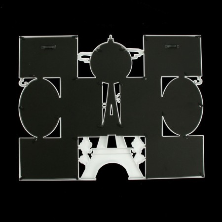 Photo frame in 9 photos 10x10, 10x15 cm "Paris" White 43x55x2.5 cm-3