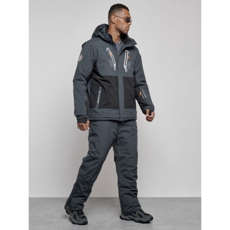 Male winter ski costume, size 56, dark gray color-2