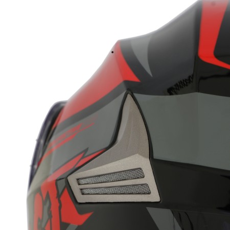 Modular helmet with two visors, size XL (60-61), model-BLD-160E, black and red-15