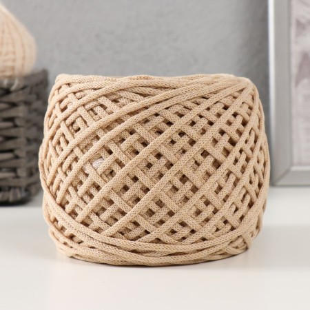 Cotton cord 3 mm 220m/240 ± 5 g gradient "Summer" (cookies/white)-1