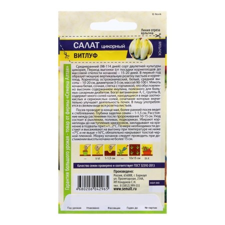Salad Seeds "Tsikoria Vitluf", 0.5 gr.-1