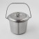 A bucket with a lid, 5 liters, a measured scale, stainless steel