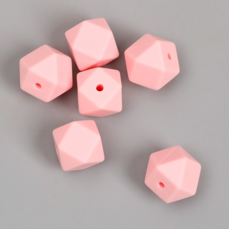 Busina silicone "polyhedron" light pink d = 1.4 cm-1