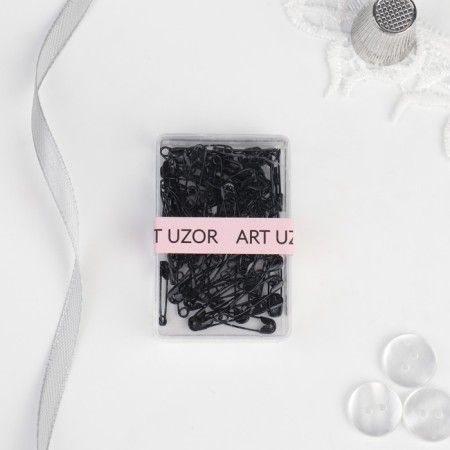 English pins, 19 × 4 mm, 80 pcs, black color-4