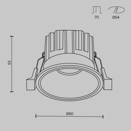 Lamp built-in Technical DL058-7W4K-BS, LED, 7 W, 60x60x53 mm, 520 lm, 4000k, brass-5