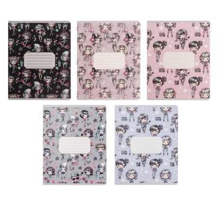 Notebook 12 sheets in the "on style" line, cover shaking cardboard, VD-psy, block No. 2 (gray sheets), mix