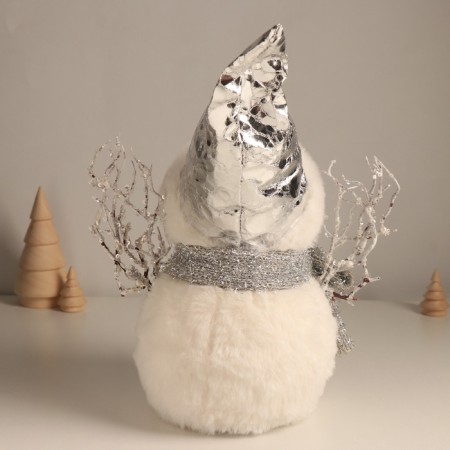 Decor "Snowman in a silver cap" 24x14x32 cm-2
