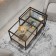 Table Journal duet, 941 (488) x488 (544) x457 (500), black Muar/oak Sonoma/glass