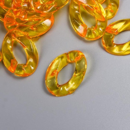Decor for creativity plastic "Ring for the chain" transparent orange set 25 pcs 2.3x1.65 cm-1