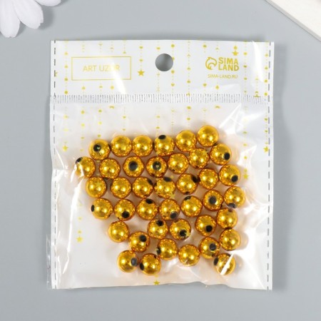 Beads for creativity plastic "gold" set of 20 g 1x1 cm-4