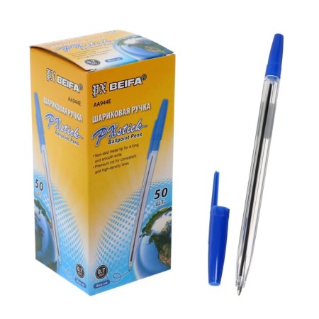 Ballic handle Beifa, transparent case, node 0.7 mm, blue ink