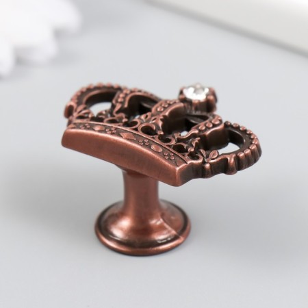 Pen for the casket metal "Crown" rhinestone, aged copper 4.5x3.2x2.6 cm-1