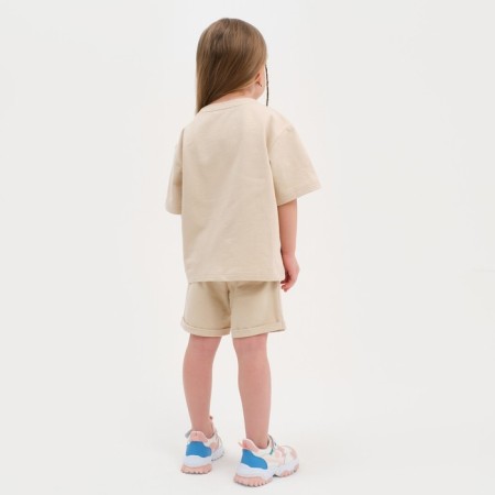 Kit for children (T-shirt, shorts) KAFTAN "BASIC Line" Size 34 (122-128), beige color-3