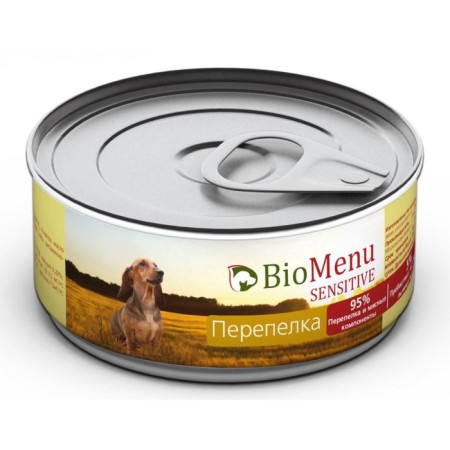 Canned goods Biomenu Sensitive for dogs quail 95%-mo, 100g