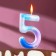 Candle in the cake on the spawning "Starfall", the number 5, 9 cm, giant