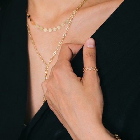 Ring "Zigzag" trend, color gold, dimensionless-2