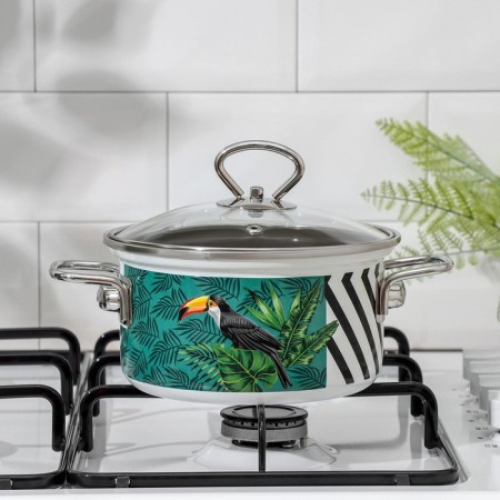 Poster Podlyana "Tropics", 1.9 liters, glass cover, induction, white color-4