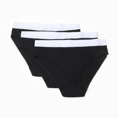 Set of panties of slips minku rubber size 40-42, black color, 3 pcs