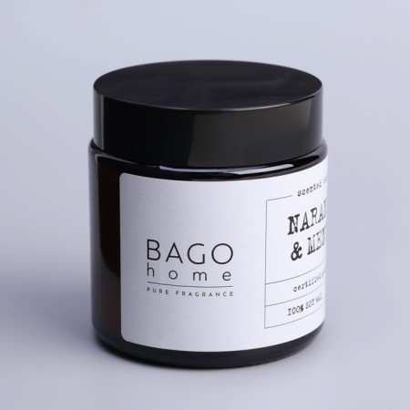 Aromatic candle in the jar "Mint and orange", owl wax, 88 g-9