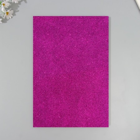 A set of glitter foamiran (5 sheets) 2 mm 20x30 cm, purple-3