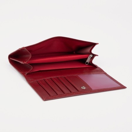 Women's wallet on the button, red color-2