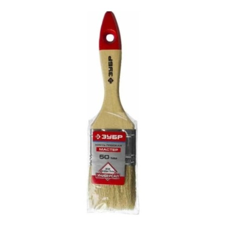 Brush flat bison 4-01003-050, natural bristles, wooden pen, 50mm-2