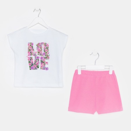 Kit for girls, white/pink color, height 140-5
