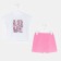 Kit for girls, white/pink color, height 140