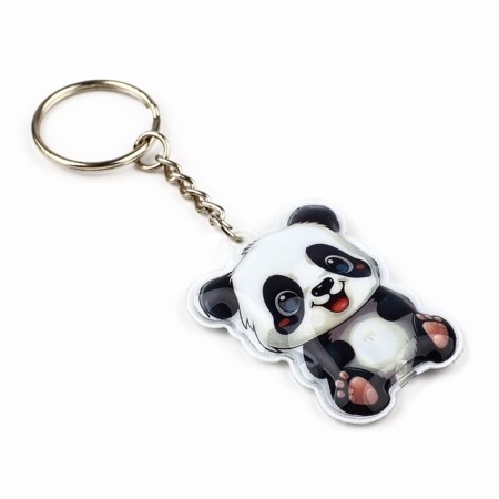 Keychain for keys with a panda flashlight, 3.8 x 10.1 cm-1