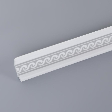 Ceiling skirting board C15/40 "Wave" silver, 39x39x2000