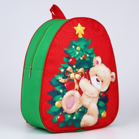 New Year's children's backpack "Bear with a Christmas tree", 30*25 cm, for the New Year-3