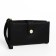 Women's wallet on the button, black color