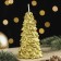 New Year's candle "Christmas tree" 10x5cm, gold