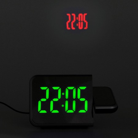 Clock - Electronic desk an alarm clock with a projection on the ceiling, calendar, 2AAA, USB-6