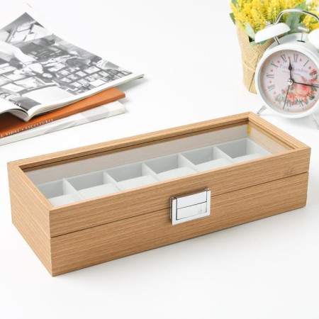 Casket Wood for watch 6 Branch "Beige" 7.5x31x12 cm