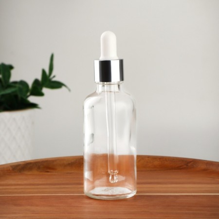 A bottle for storage, with a pipette, 50 ml, silver/white color-1