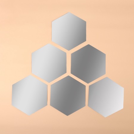 Interior mirrors for decoration, without frame, set - 6 pcs, 12.6 × 11 cm-1