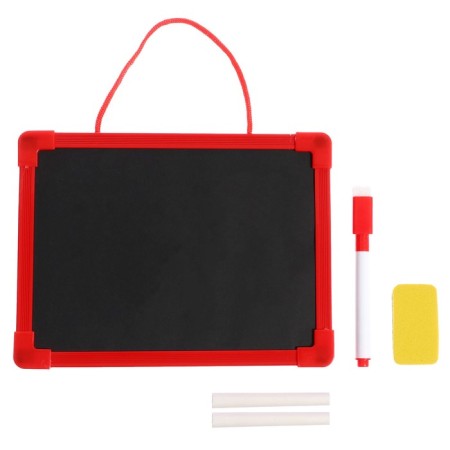 Drawing board double -sided cardboard, marker + chalk + sponge, mix color-9