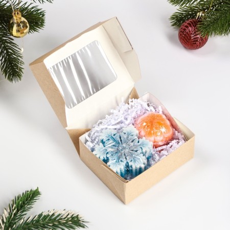 Figure soap - a set "Snowflake and mandarin" 100g-2
