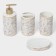 A set of accessories for the bathroom "Loft", 4 items (dispenser 250 ml, soap dish, 2 glasses), white color