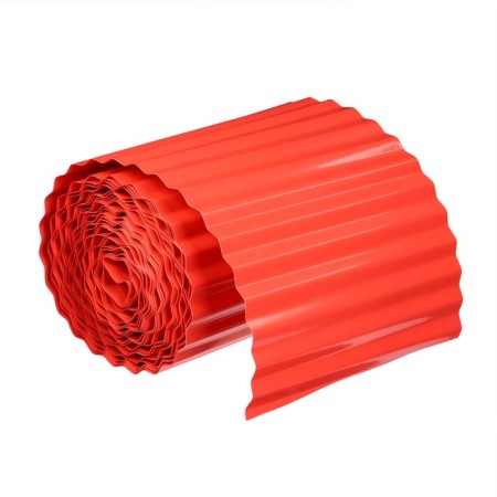 Border tape, 0.2 × 9 m, thickness 0.6 mm, plastic, corrugation, terracott, Greengo-5