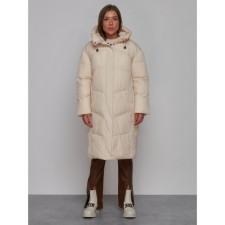 Coat insulated winter female, size 42, light-beige color