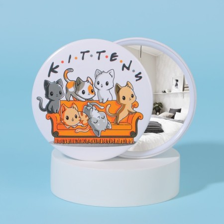 Pocket mirror “Kittens”, d = 7 cm, multi -colored