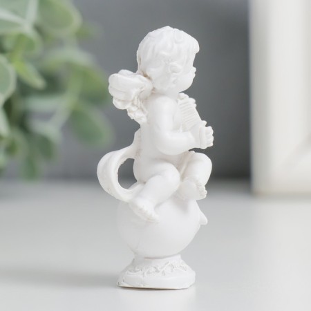 Souvenir Polystone "Snowty angel musician on the ball" MIX 6x4x2.8-2
