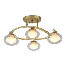 Светильник потолочный Gerhort G31117/4GD CL+WT, 4х3Вт, G9, 26х48х48 см, цвет золотой