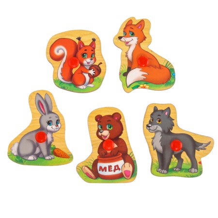Frame - liner "Learning forest animals", 5 elements-6