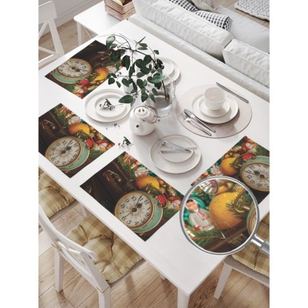 A set of napkins for setting the New Year knocks, rectangular, size 32x46 cm, 4 pcs-1