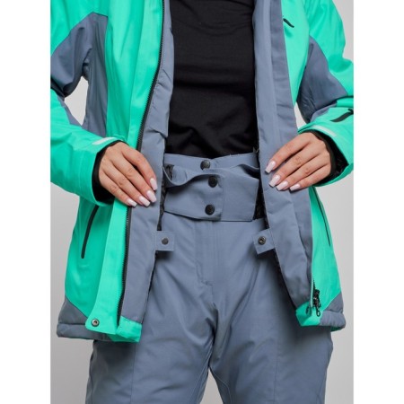Ski costume female winter, size 46, green color-8