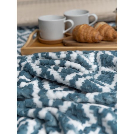 Texrepublic blanket, size 200x220 cm, turquoise color-6