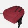 A backpack with a zipper, "saxi", an outer pocket, burgundy color